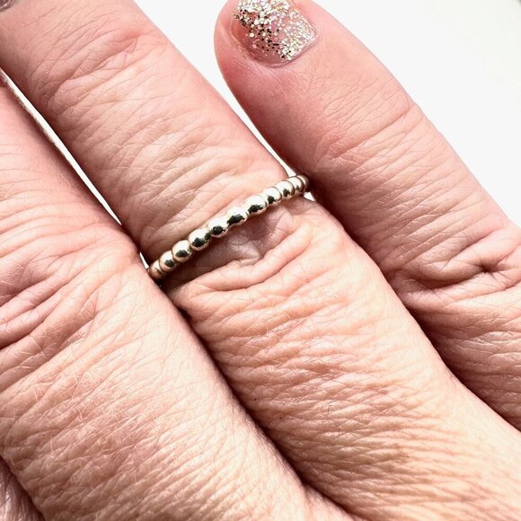 Pandora Silver Ball Eternity Ring Sterling Silver Size 7.5 - Picture 1 of 4